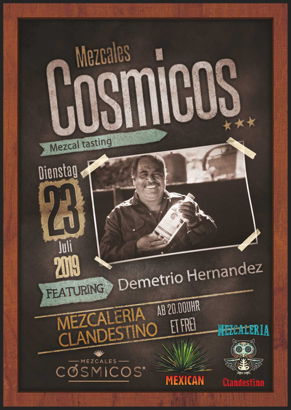 Mezcal Tasting, Mezcales Cosmicos - Mezcal aus Oaxaca, Mexiko. Demitrio Hernandez ist der Produzent der Mezcales Cosmicos, einer relativ neuen Marke. 